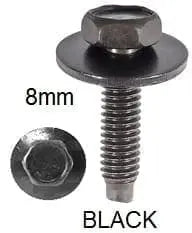 CARKLIP BOLT WASHER M5X25 BLK 5PK