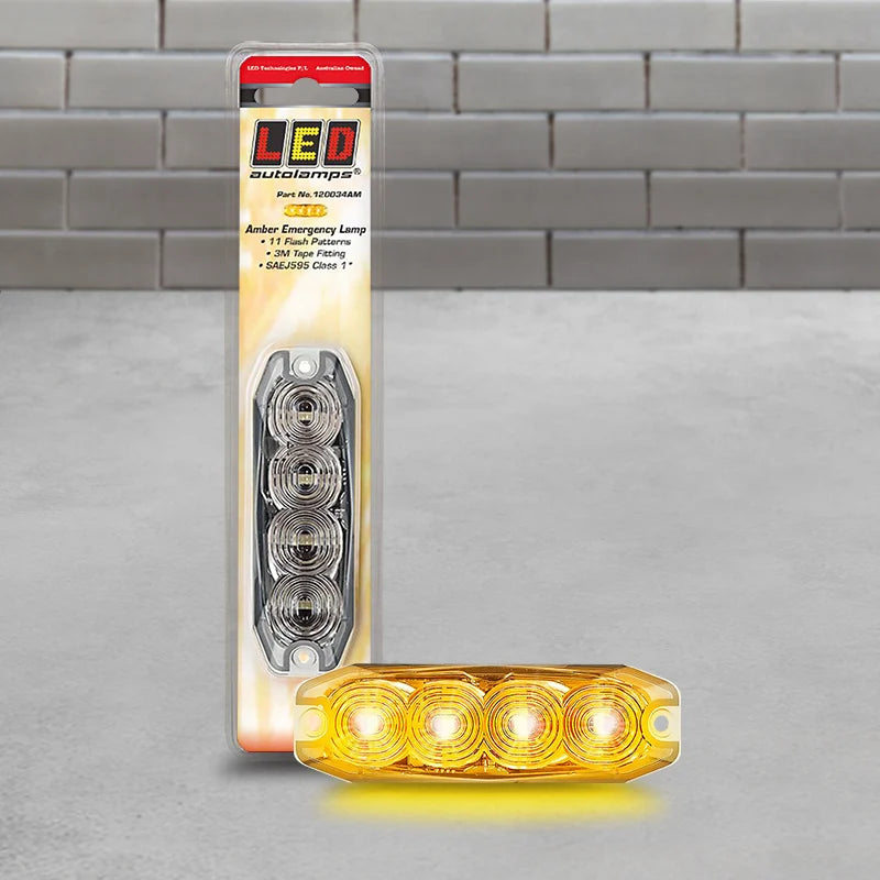 LED EMERG AMBER 11 FLASH + SYNC WIRE 12-24V