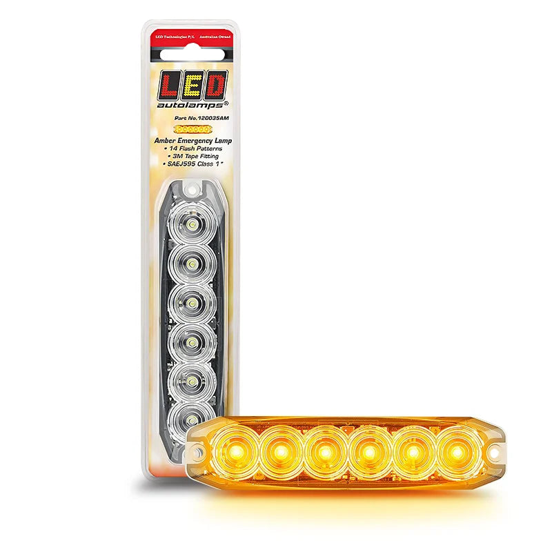 LED EMERG AMBER 14 FLASH + SYNC WIRE 12-24V