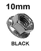 CARKLIPS M6 NUTS 10MM BLK. 15PK.