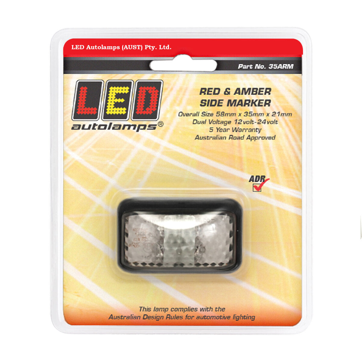 LED SIDE MARKER RED/AMBER 4LEDS 10-30V
