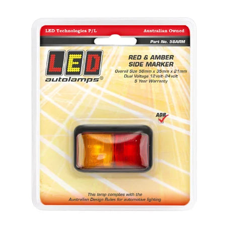 RED & AMBER SIDE MARKER LAMP