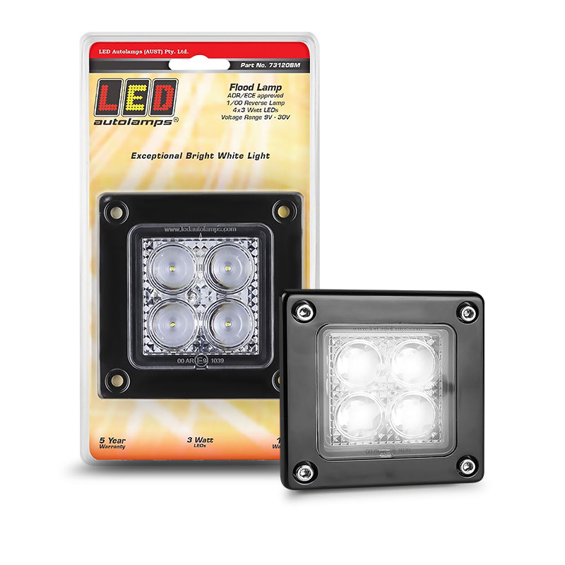 LED FLOOD/REVERSE LAMP 9-30V 100X100X5MM