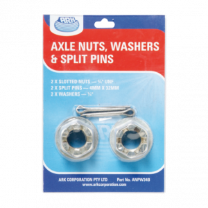 AXLE NUTS WASHERS & SPIT PINS 2PK