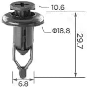 CARKLIP BUMPER RETAIN UNIVERS 3PK.