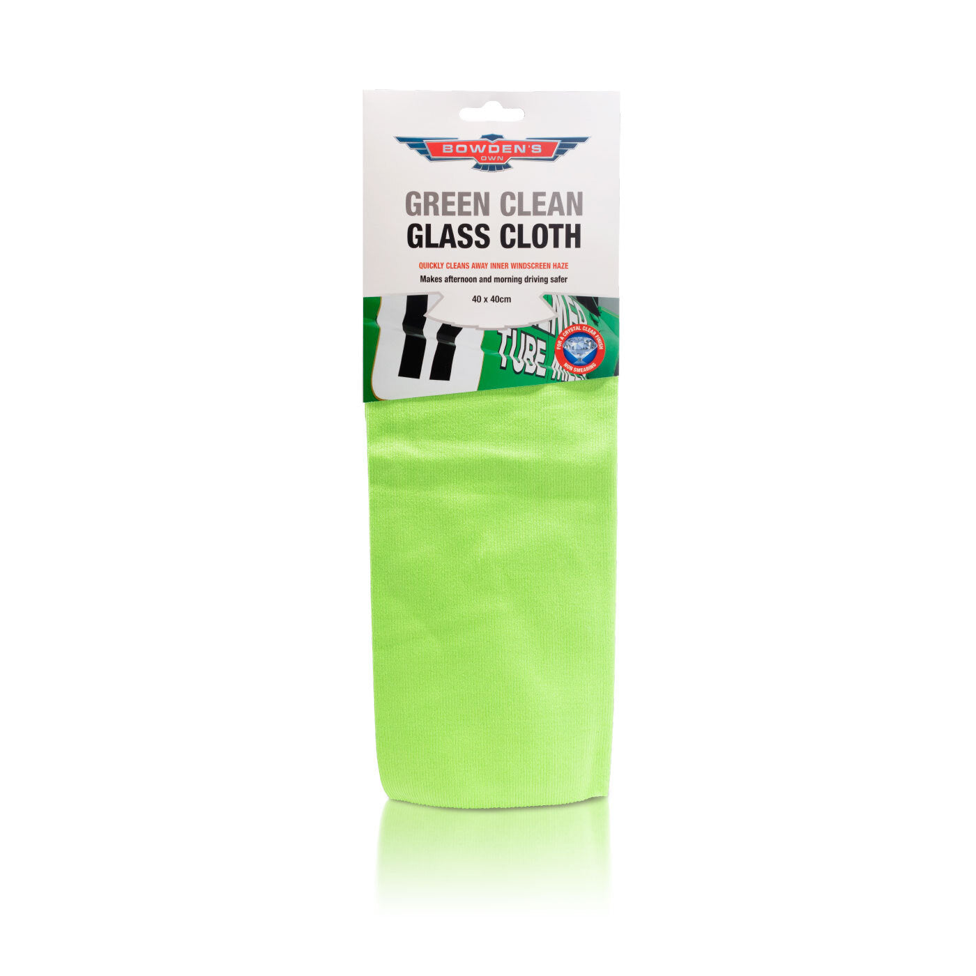 GREEN CLEAN GLASS CLOTH BOWDENS