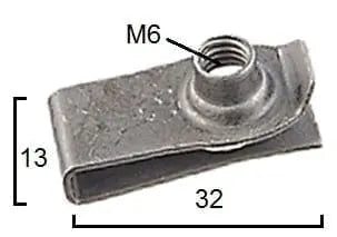 CARKLIP M6 LONG SPEEDCLIP 10MM 3PK.