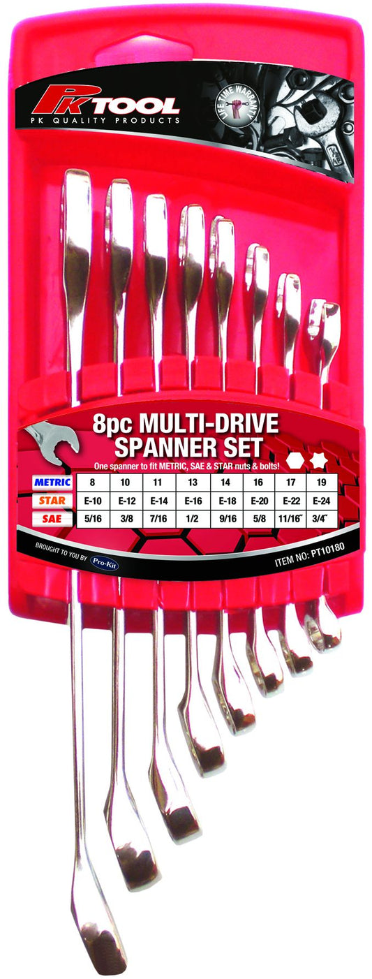 SPANNER SET - MULTI DRIVE 8PC