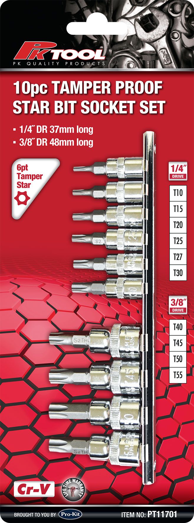 SOCKET SET TAMPER PROOF BIT 10PC