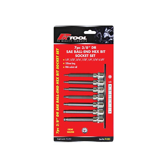 SOCKET SET 7PC HEX BALL