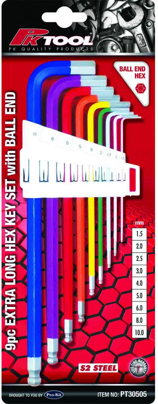 HEX KEY SET 9PC COLOUR CODED