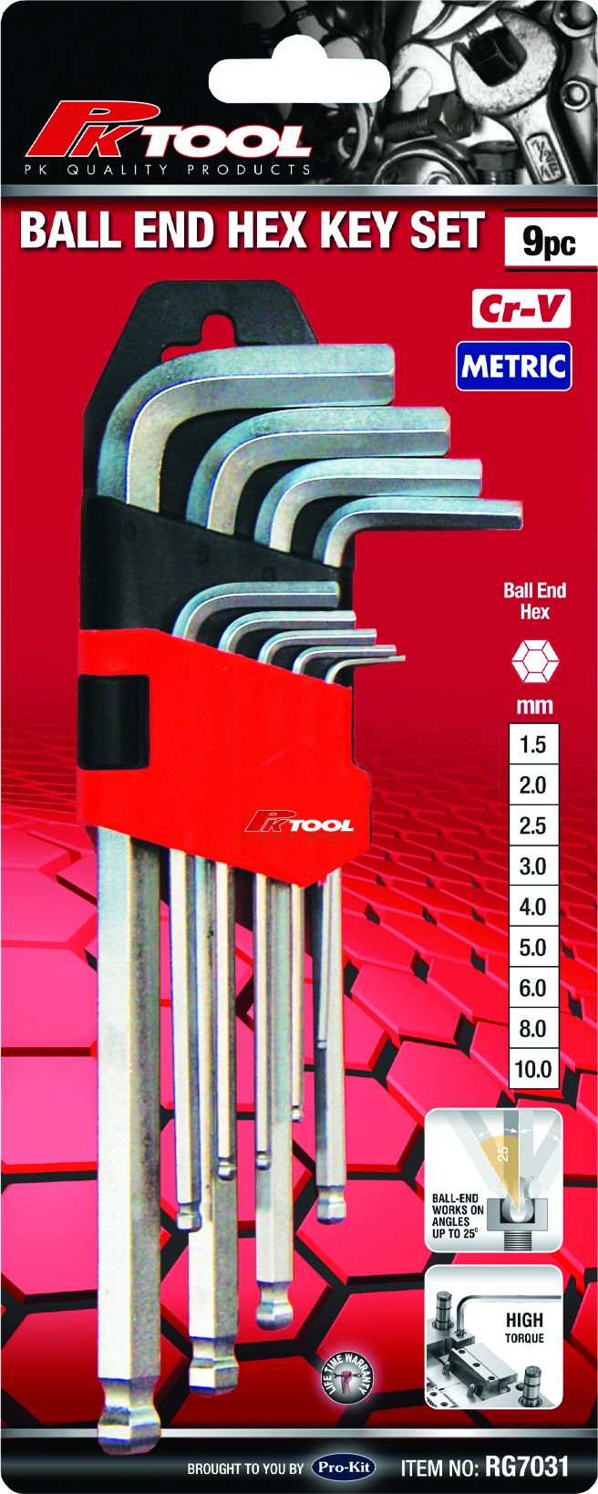 HEX KEY SET - 9PC SHORT