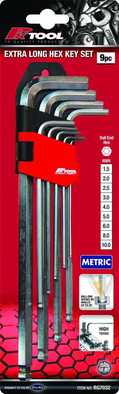 HEX KEY SET - 9PC LONG