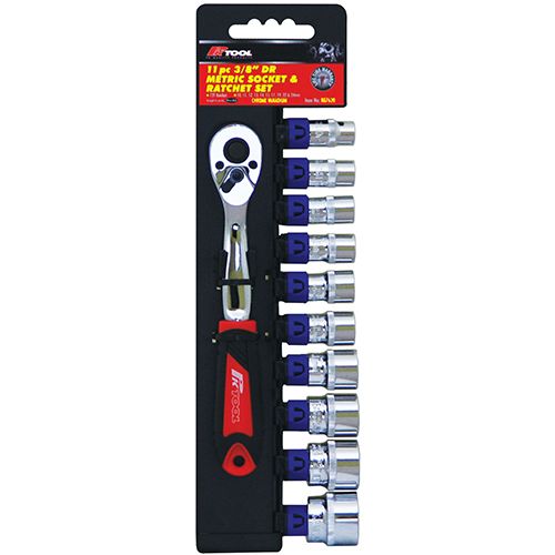 SOCKET RATCHET SET 3/8DR MET 11PC